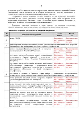 Образец заполнения заявления в НРС строителей. Страница 5 Ставрополь Специалисты для СРО НРС - внесение и предоставление готовых
